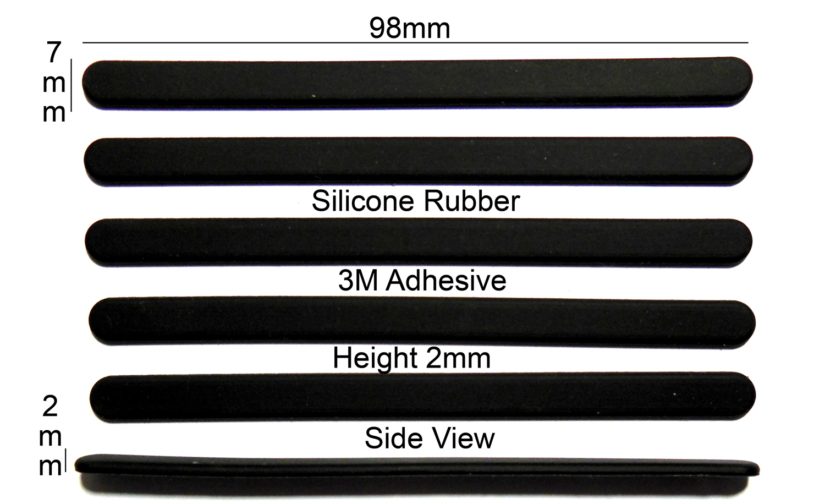 Silicone Rubber Feet Set 98mm(L) x 7mm(W) x 2mm(H) 5pcs Self Adhesive [RB212]