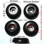 Silicone Rubber Feet Set 25.5mm(L) x 25.5mm(W) x 10mm(H) 4pcs [RB216]