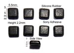 Silicone Rubber Feet Set 5.5mm(L) x 5.5mm(W) x 2.2mm(H) 8pcs Self Adhesive [RB217]