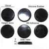 Silicone Rubber Feet Set 15mm(L) x 15mm(W) x 2mm(H) 6pcs Self Adhesive [RB223]