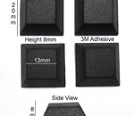 Silicone Rubber Feet Set 20mm(L) x 20mm(W) x 8mm(H) 4pcs Self Adhesive [RB226]