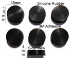 Silicone Rubber Feet  15mm(L) x15mm(W) x 4mm(H) 6pcs Self Adhesive [RB229]