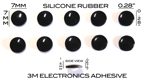 Silicone Rubber Feet 7mm(L) x 7mm(W) x 1.5mm(H) 10pcs Self Adhesive [RB242]
