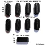 Silicone Rubber Pads 16mm(L) x 6.8mm(W) x 6.5mm(H) 8pcs Self Adhesive [RB244]