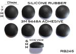Silicone Rubber Pads 17mm(L) x 17mm(W) x 6mm(H) 8pcs Self Adhesive [RB245]