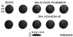 Silicone Rubber Pads 6mm(L) x 6mm(W) x 1.5mm(H) 10pcs Self Adhesive [RB249]