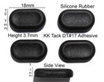 Silicone Rubber Feet 18mm(L)x 10.7mm(W)x 3.7mm(H) Self Adhesive 4pcs [RB24]