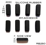 Silicone Rubber Pads 10mm(L) x 4mm(W) x 2.5mm(H) 8pcs Self Adhesive [RB250]