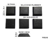 Silicone Rubber Feet 12.7mm(L) x 12.7mm(W) x 3mm(H) 6pcs Self Adhesive [RB261]
