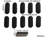 Silicone Rubber Feet 14mm(L) x 5.5mm(W) x 2.7mm(H) 10pcs Self Adhesive [RB263]