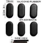 Silicone Rubber Feet 15.8mm(L) x 7.8mm(W) x 1.7(H) 6pcs Self Adhesive [RB264]