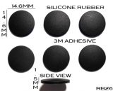 Silicone Rubber Feet 14.6mm(L) x 14.6mm(W) x 1.5mm(H) 6pcs Self Adhesive [RB269]