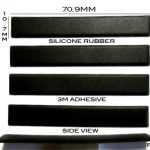 Silicone Rubber Feet 70.9mm(L) x 10.7mm(W) x 1mm(H) 4pcs Self Adhesive [RB271]