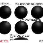 10 Sets of Silicone Rubber Feet 18mm(L) x 18mm(W) x 3mm(H) 6pcs Self Adhesive [RB272x10]