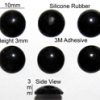 Silicone Rubber Feet 10mm(L)x 10mm(W)x 3mm(H) Self Adhesive 6pcs [RB28]