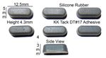 Silicone Rubber Feet 12.5mm(L)x 5mm(W)x 4.3mm(H) Self Adhesive 6pcs [RB30]