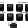 Silicone Rubber Feet Set 7.8mm(L)x 7.8mm(W)x 3mm(H)Self Adhesive 8pcs [RB31]