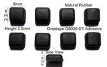 Rubber Feet Set 6mm(L)x 6mm(W)x 2.5mm(H) Self Adhesive 8pcs [RB33]