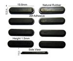 Rubber Feet 19.8mm(L)x 4.8mm(W)x 1.5mm(H) Self Adhesive 8pcs [RB39]