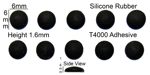 Silicone Rubber Feet 6mm(L)x 6mm(W)x 1.6mm(H) Self Adhesive 10pcs [RB3]