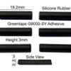 Silicone Rubber Feet 19.2mm(L)x 4.5mm(W)x 3mm(H) Self Adhesive 6pcs [RB40]