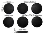 Silicone Rubber Feet Set 15mm(L)x 15mm(W)x 2mm(H)  Self Adhesive 6pcs [RB42]
