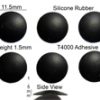 Silicone Rubber Feet 11.5mm(L)x 11.5mm(W)x 1.5mm(H) Self Adhesive 6pcs [RB44]
