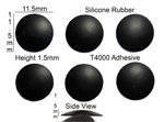 Silicone Rubber Feet 11.5mm(L)x 11.5mm(W)x 1.5mm(H) Self Adhesive 6pcs [RB44]