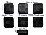 Silicone Rubber Feet 12mm(L)x 12mm(W)x 3.5mm(H) Self Adhesive 6pcs [RB47]