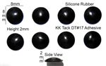 Silicone Rubber Feet Set 8mm(L)x 8mm(W)x 2mm(H) Self Adhesive 8pcs [RB48]