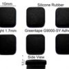 Silicone Rubber Feet Set 10mm(L)x 10mm(W)x 1.7mm(H) Self Adhesive 6pcs [RB53]