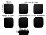 Silicone Rubber Feet Set 10mm(L)x 10mm(W)x 1.7mm(H) Self Adhesive 6pcs [RB53]