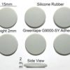 Silicone Rubber Feet 15mm(L)x 15mm(W)x 2mm(H) Self Adhesive 6pcs [RB55]