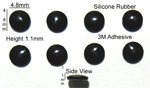 Silicone Rubber Feet 4.8mm(L)x 4.8mm(W)x 1.1mm(H) Self Adhesive 8pcs [RB57]