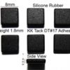 Silicone Rubber Feet  8mm(L)x 8mm(W)x 1.5mm(H) Self Adhesive 1pc [RB59x1]