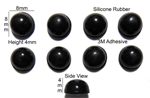 Silicone Rubber Feet 8mm(L)x 8mm(W)x 4mm(H) Self Adhesive 8pcs [RB62]