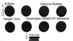 Silicone Rubber Feet 6.5mm(L)x 6.5mm(W)x 1mm(H) Self Adhesive 8pcs [RB65]