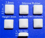Silicone Rubber Feet 7.8mm(L)x 7.8mm(W)x 3mm(H) Self Adhesive 6pcs [RB70]