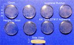 Isoprene Rubber Feet 10mm(L)x 10mm(W)x 1.5mm(H) Self Adhesive 8pcs [RB81]
