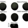 Rubber Feet 12.5mm(L)x 12.5mm(W)x 4mm(H) Self Adhesive 6pcs [RB8]
