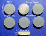 Silicone Rubber Feet 15mm(L)x 15mm(W)x 3mm(H) Seld Adhesive 6pcs [RB90]