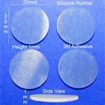 Silicone Rubber Feet 20mm(L)x 20mm(W)x 1mm(H) Self Adhesive 4pcs [RB93]