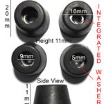 Rubber Feet with Integrated Steel Washer 20 x 11mm 4pcs [RB97]