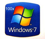 100x Original Microsoft Windows 7  Sticker 20 x 20mm [198]