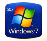 50x Original Microsoft Windows 7 Sticker 18 x 18mm [196]