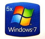 5x Original Microsoft Windows 7 Sticker 18 x 18mm [196]