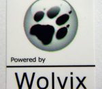 Powered by Wolvix Linux Sticker 19 x 24mm [490]