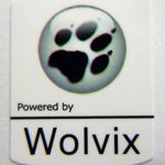 Powered by Wolvix Linux Sticker 19 x 24mm [490]