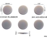 VATH Self Adhesive Silicone Rubber Feet 13mm(L) x 13mm(W) x 1mm(H) 6pcs [RB286]