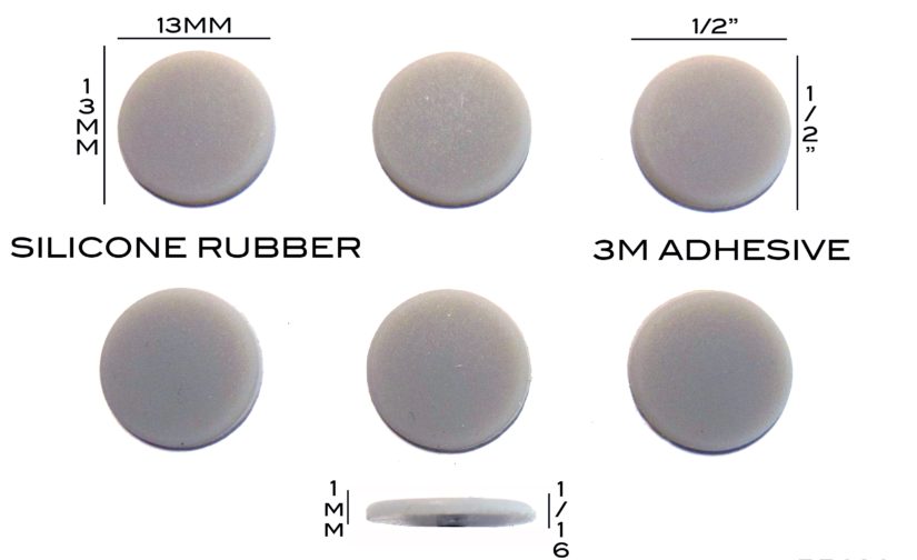 VATH Self Adhesive Silicone Rubber Feet 13mm(L) x 13mm(W) x 1mm(H) 6pcs [RB286]
